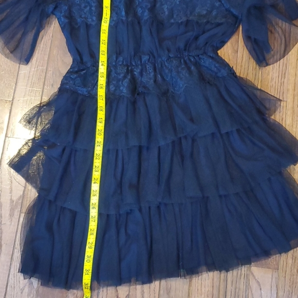 Zara black lace short-sleeved dress, size S - Picture 12 of 12